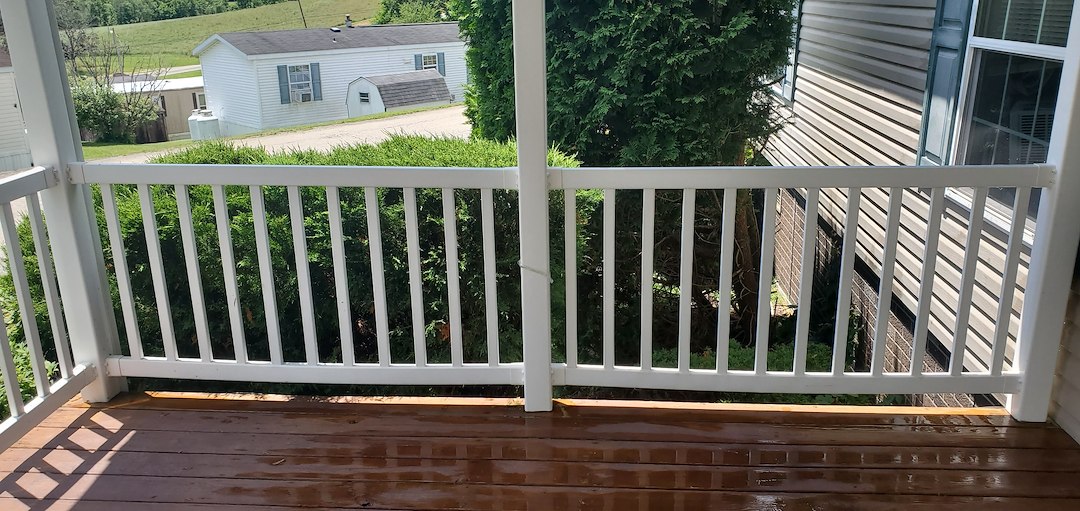 whitening vinyl porch railing cleaning in West Newton, Pa